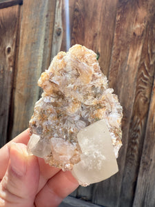 Yellow Diamond Calcite + Pearl Heulandite • Maharashtra, India