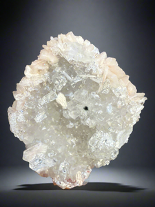 Clear Druzy Gem Apophyllite Stalactite + Pink Stilbite • Maharashtra, India