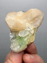 Load image into Gallery viewer, High-Grade Gemmy Green Apophyllite on White Stilbite  | Deccan Traps, Maharashtra, India
