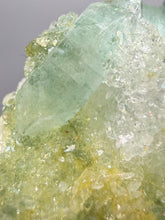 Load image into Gallery viewer, Luminous Mint Apophyllite with Glittering Druzy Sugar Quartz – India

