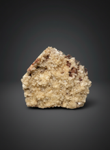 Load image into Gallery viewer, Shiny Peach Stilbite on Druzy Red Heulandite – High-Grade Collector Mineral Specimen from India

