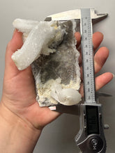 Load image into Gallery viewer, RARE COMBO Moroccan Ram’s Horn Selenite (Gypsum) with Yellow Botryoidal Fluorite Display Specimen

