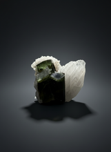Load image into Gallery viewer, Blue Cap Dark Green Stak Nala Tourmaline and Cleavelandite – Haramosh Mountains, Pakistan | Thumbnail Specimen
