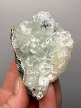 Load image into Gallery viewer, Light Mint Green “Disco Ball” Radial Apophyllite on Pink &amp; Green Heulandite — Deccan Traps, India
