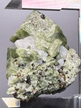 Load image into Gallery viewer, Electric Green Diopside on Quartz – Collector Mineral Specimen (Gilgit-Baltistan) Pakistan
