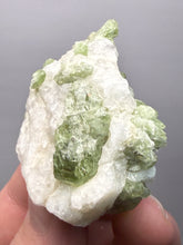 Load image into Gallery viewer, Electric Green Diopside on Quartz – Collector Mineral Specimen (Gilgit-Baltistan) Pakistan
