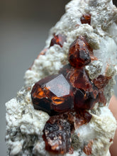 Load image into Gallery viewer, High-Grade Naturally Faceted Red Spessartine Garnet on Matrix — Skardu, Pakistan
