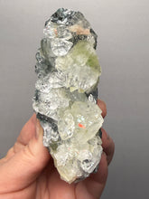 Load image into Gallery viewer, High-Grade Green Apophyllite with Pink Stilbite on Black Chalcedony – Deccan Traps, India

