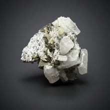 Load image into Gallery viewer, 3.5” New Find: Huanzala Mine Peru Sphalerite + Chalcopyrite + Apatite + Calcite + Quartz | Collector Display Specimen
