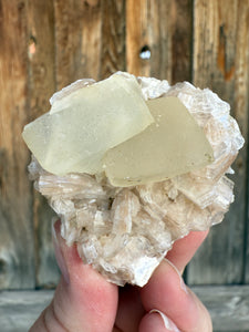 Scalenohedral Calcite + Pink Heulandite • Maharashtra, India