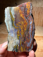 Load image into Gallery viewer, PREMIUM DISPLAY or LAPIDARY SLAB • Moroccan “Dream Landscape Jagate” (Purple, Teal, Red, Green, Red, Yellow &amp; Orange Moss Plume Agate + Jasper) Stone • Double Sided • High Atlas Mountains • Unpolished
