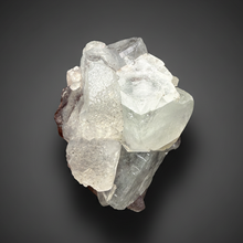 Load image into Gallery viewer, Lustrous Apophyllite over Red Heulandite (Zeolite Pocket) — Deccan Traps, Maharashtra, India
