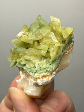 Load image into Gallery viewer, High-Grade Green Heulandite on Peach Stilbite Crystal Cluster | Deccan Traps, Maharashtra, India | Collector Mineral Specimen
