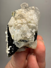Load image into Gallery viewer, Dark Green Cap Stak Nala Tourmaline &amp; Cleavelandite on Quartz Matrix – Haramosh Mountains, Pakistan
