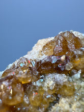 Load image into Gallery viewer, Hessonite Garnet Cluster on Matrix – Natural Collector Specimen from Pakistan | High-Grade Orange-Red Garnet Crystals

