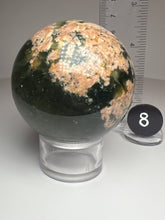 Load image into Gallery viewer, Pink Blossom Green Smoky Garden Quartz Sphere from Madagascar
