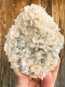 Clear Druzy Gem Apophyllite Stalactite + Pink Stilbite • Maharashtra, India
