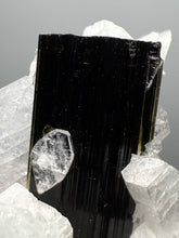 Load image into Gallery viewer, Dark Green Cap Stak Nala Tourmaline on Cleavelandite Matrix – Haramosh Mountains, Pakistan
