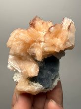 Load image into Gallery viewer, Red Heulandite on Pink Stilbite on Druzy Black Chalcedony – Zeolite Mineral Specimen (India)
