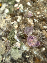 Load image into Gallery viewer, Fluorite Cluster with Mica &amp; Chalcopyrite | Cabinet Specimen | Yaogangxian Mine, Chenzhou, Hunan Province, China
