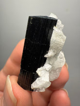 Load image into Gallery viewer, Dark Green Cap Stak Nala Tourmaline on Cleavelandite Matrix – Haramosh Mountains, Pakistan
