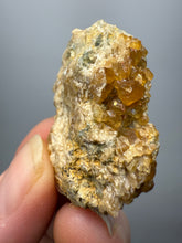 Load image into Gallery viewer, Hessonite Garnet Cluster on Matrix – Natural Collector Specimen from Pakistan | High-Grade Orange-Red Garnet Crystals
