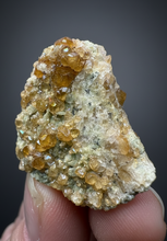 Load image into Gallery viewer, Hessonite Garnet Cluster on Matrix – Natural Collector Specimen from Pakistan | High-Grade Orange-Red Garnet Crystals
