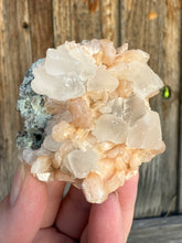 Load image into Gallery viewer, Storm Cloud Calcite on Orange Gemmy Heulandite Zeolite • Maharashtra, India
