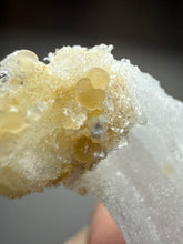 Load image into Gallery viewer, RARE COMBO Moroccan Ram’s Horn Selenite (Gypsum) with Yellow Botryoidal Fluorite Display Specimen
