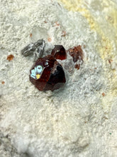 Load image into Gallery viewer, High-Grade Naturally Faceted Red Spessartine Garnet on Matrix — Skardu, Pakistan
