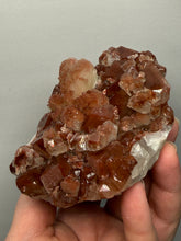 Load image into Gallery viewer, Rare Red Apophyllite + Druzy Red Stilbite Flowers — Deccan Traps, India
