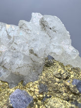 Load image into Gallery viewer, Moroccan Galena with Druzy Pyrite on Quartz | Collector Display Specimen
