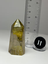 Load image into Gallery viewer, Dendrite Manganese Included Iron Oxide Quartz (Golden Healer) Obelisk Tower • RARE
