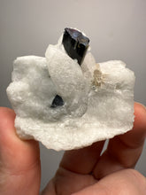 Load image into Gallery viewer, Dark Green Cap Stak Nala Tourmaline on Cleavelandite Matrix – Haramosh Mountains, Pakistan
