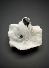 Load image into Gallery viewer, Dark Green Cap Stak Nala Tourmaline on Cleavelandite Matrix – Haramosh Mountains, Pakistan
