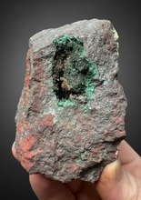Load image into Gallery viewer, Brochantite Collector Mineral Specimen – Vivid Green Copper Crystals from Morocco
