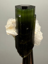 Load image into Gallery viewer, Dark Green Cap Stak Nala Tourmaline with Cleavelandite Flower – Haramosh Mountains, Pakistan | Thumbnail Specimen
