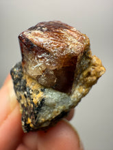 Load image into Gallery viewer, Naturally Faceted Zircon Crystal on Pegmatite–Biotite Matrix • Pakistan Mineral Specimen
