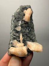 Load image into Gallery viewer, Pink Stilbite Druzy on Botryoidal Black Chalcedony | India | High-Grade Mineral Collector Specimen
