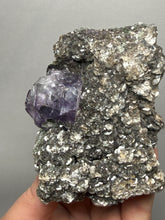 Load image into Gallery viewer, Fluorite Cluster with Mica &amp; Chalcopyrite | Cabinet Specimen | Yaogangxian Mine, Chenzhou, Hunan Province, China
