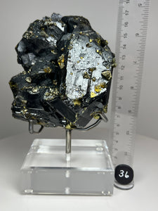 Cubic Galena, Sphalerite-Marmatite & Octahedral Golden Chalcopyrite from Bulgaria • Rare High Grade • Mineral Collector’s Specimen Showpiece