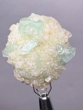 Load image into Gallery viewer, Luminous Mint Apophyllite with Glittering Druzy Sugar Quartz – India
