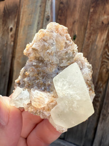 Yellow Diamond Calcite + Pearl Heulandite • Maharashtra, India