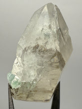 Load image into Gallery viewer, Mint Green Tourmaline on Double Terminated Clear Quartz Crystal | Pegmatite Mineral Specimen from Pakistan
