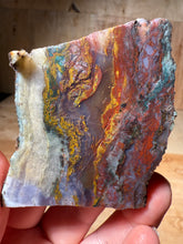 Load image into Gallery viewer, PREMIUM DISPLAY or LAPIDARY SLAB • Moroccan “Dream Landscape Jagate” (Purple, Teal, Red, Green, Red, Yellow &amp; Orange Moss Plume Agate + Jasper) Stone • Double Sided • High Atlas Mountains • Unpolished
