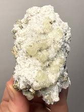 Load image into Gallery viewer, 3.1” New Find: Huanzala Mine Peru Sphalerite + Chalcopyrite + Apatite + Calcite + Quartz | Collector Display Specimen
