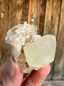 Yellow Diamond Calcite + Pink Heulandite • Maharashtra, India