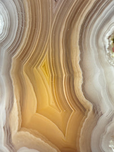 High-Grade Parallax Banded Laguna Agate – Soft Yellow & White Banding from Mexico