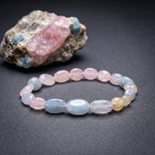 Load image into Gallery viewer, BRACELET Morganite &amp; Aquamarine Beryl- Nugget
