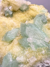 Load image into Gallery viewer, Luminous Mint Apophyllite with Glittering Druzy Sugar Quartz – India
